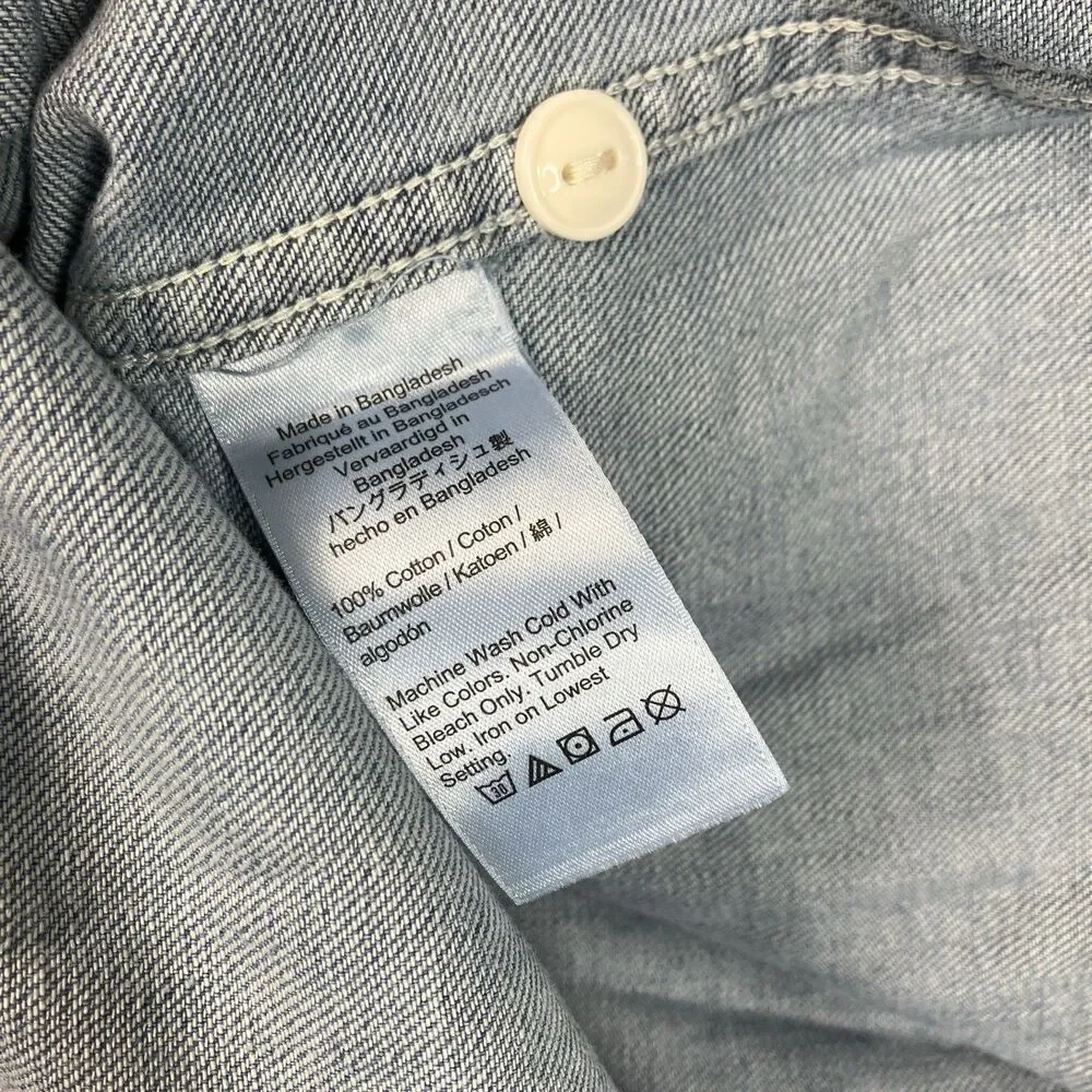 J.Crew Midweight Denim Workshirt Mens XXL Blue Cotton Dual Pocket Button Front
